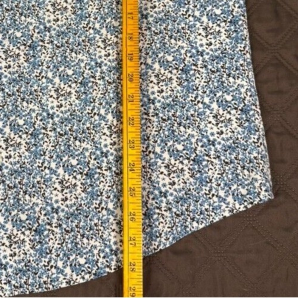 Axist by Perry Ellis‎ Mens XL Blue Print Stretch Long Sleeve Shirt Silk-Feel - Picture 4 of 9
